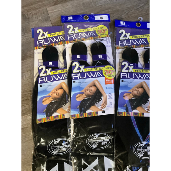 Sensationnel Ruwa Prestretched Braiding Hair 2X (4 packs‎ ) - Picture 10 of 10